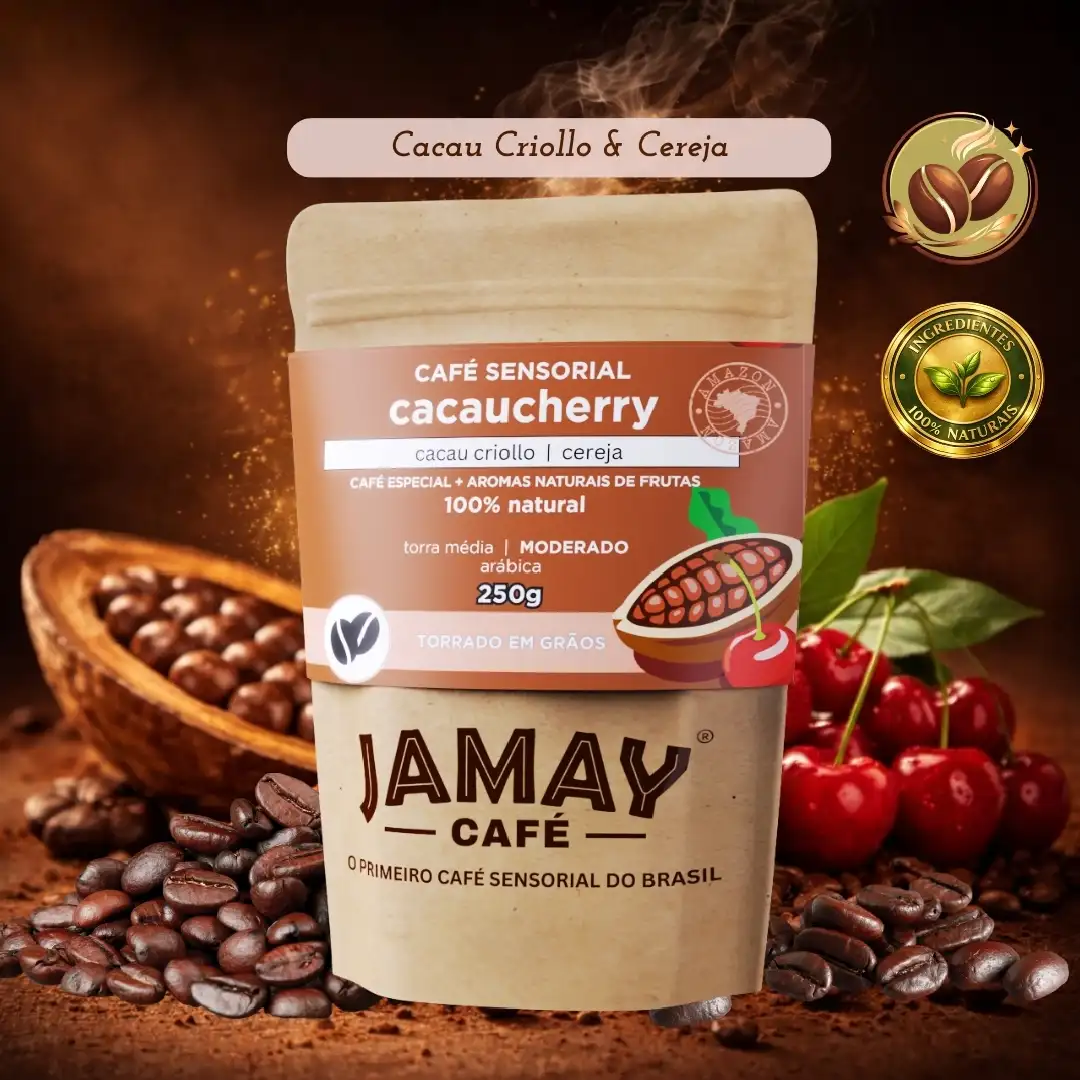 Jamay Café CACAU CHERRY Grãos 250g - Café Sensorial Cacau Criollo e Cerejas