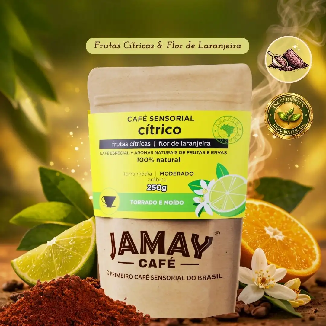 Jamay Café CÍTRICO Moído 250g - Café Sensorial Frutas Cítricas e Flor de Laranjeiras + Herbal Acerola