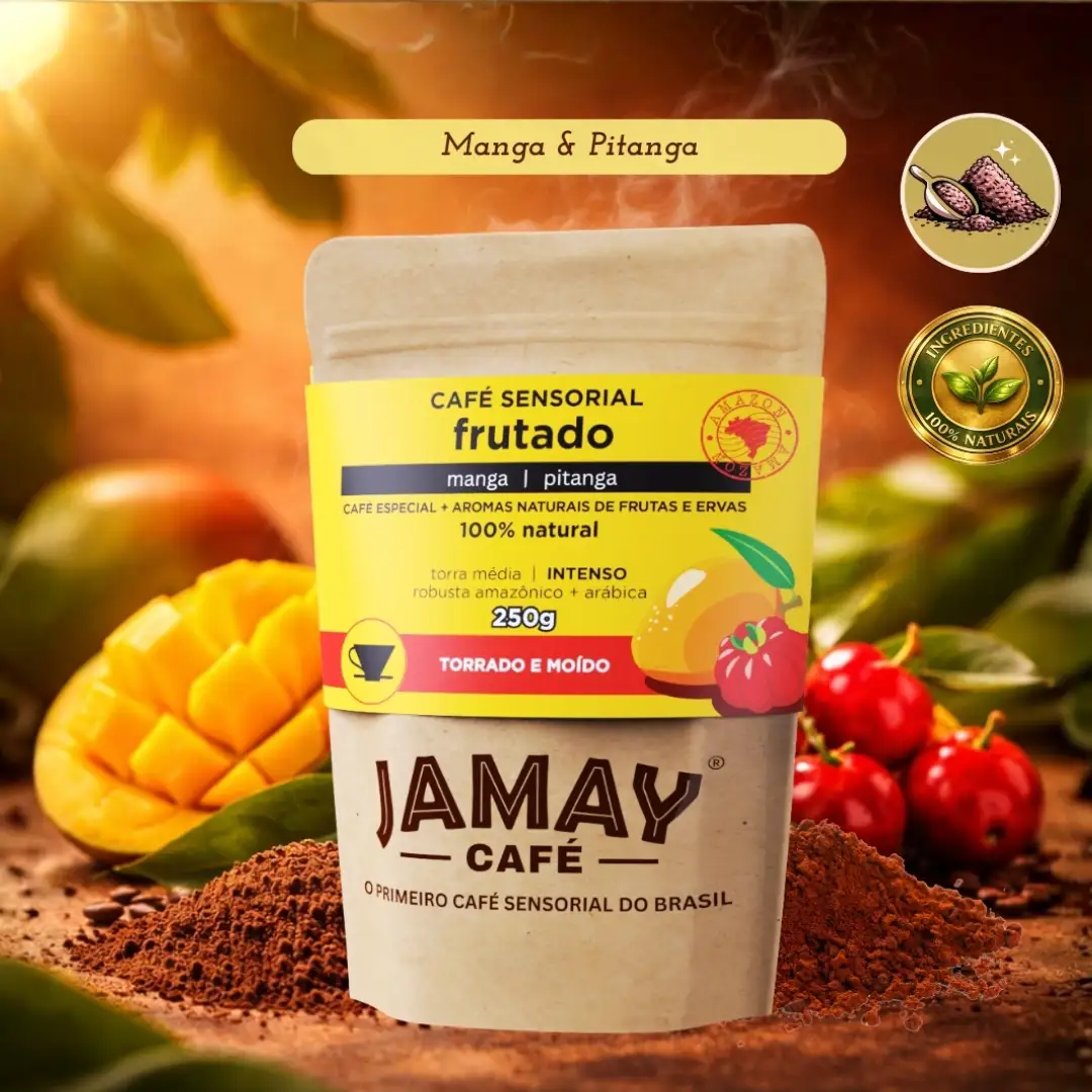 Jamay Café FRUTADO Moído 250g - Café Sensorial Manga e Pitanga + Herbal Açaí